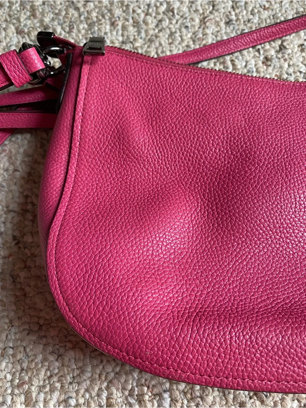 Coach Pink Leather Flower-Stud Crossbody Bag - Picture 7 of 14